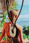Collier Onda - cordon tressé noir et doré