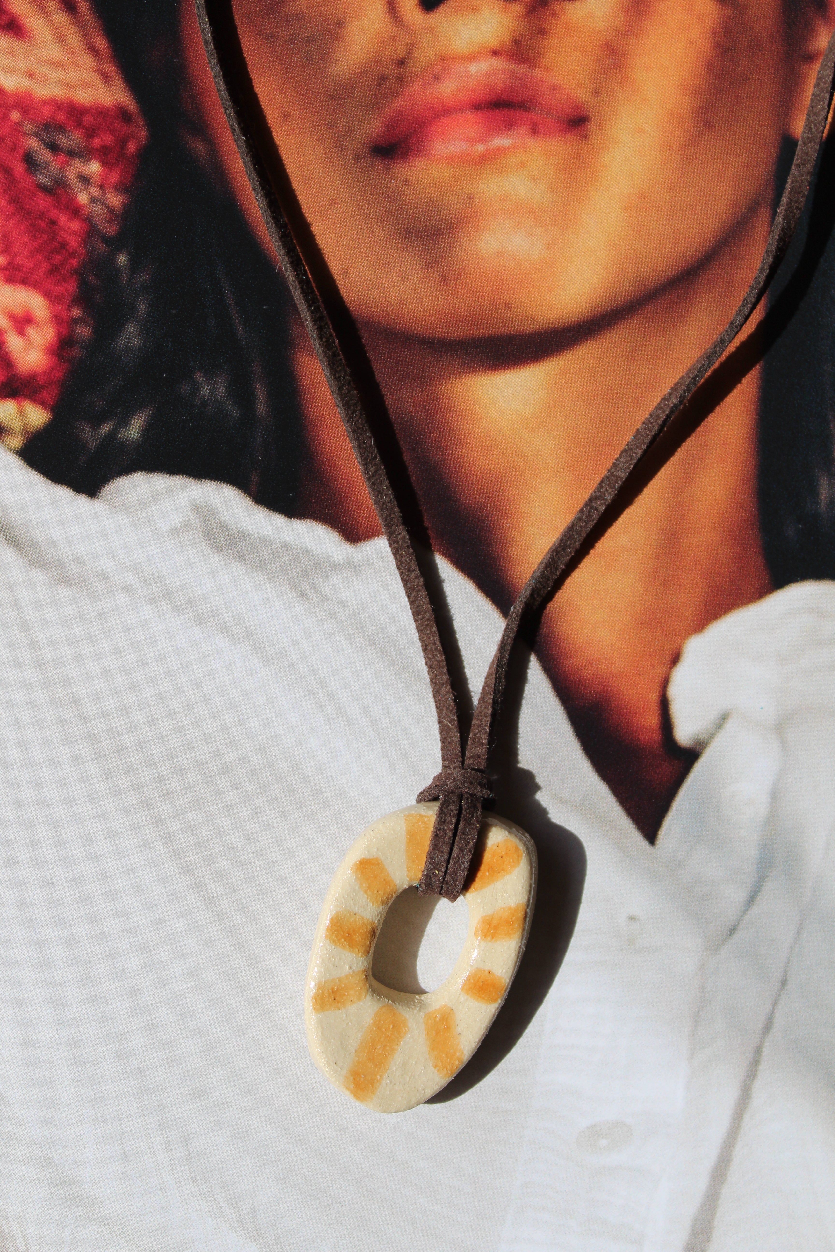Collier Onda - cordon suédine marron