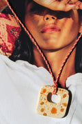 Collier Onda - cordon tressé rose et doré