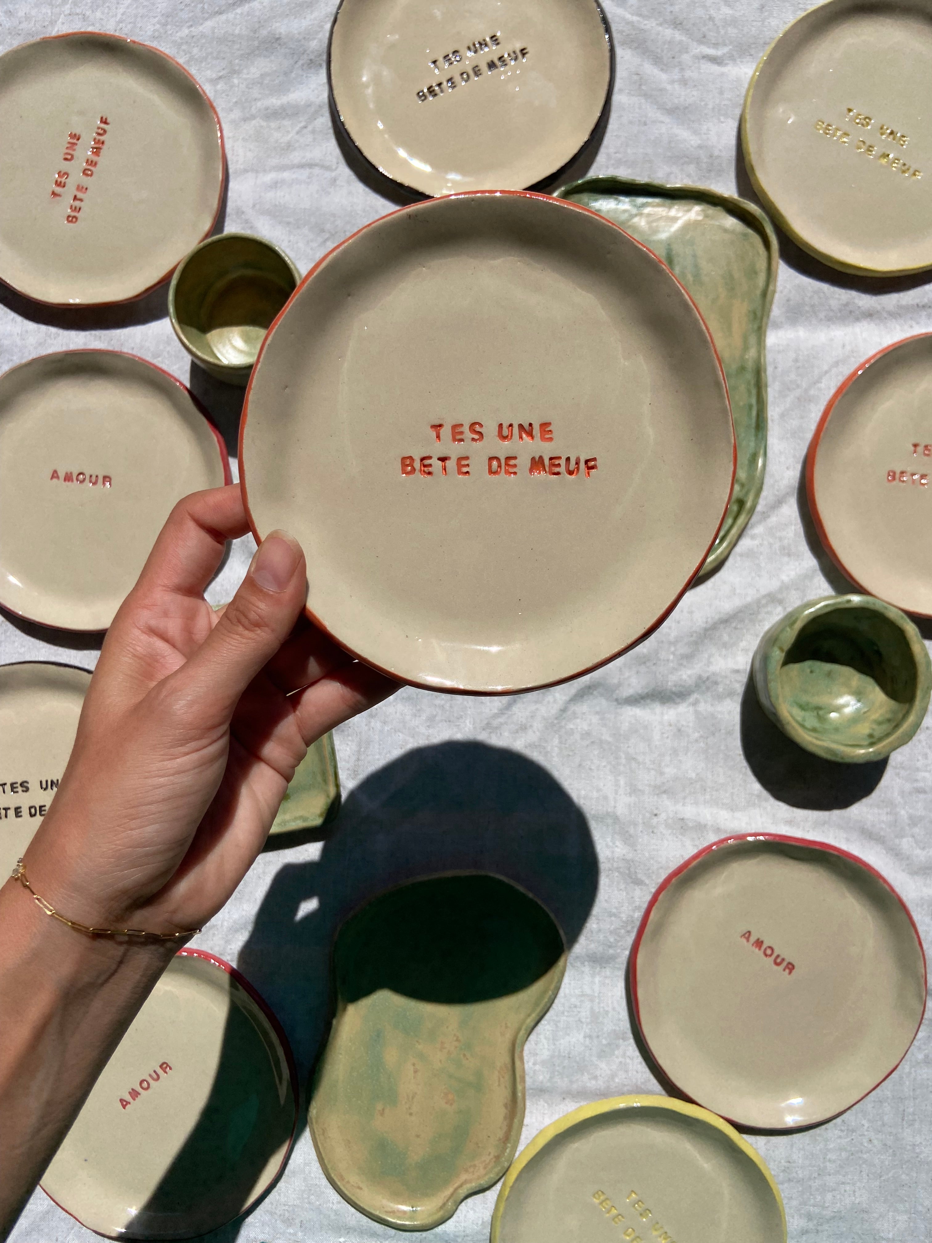 Assiette "T'es une bête de meuf"